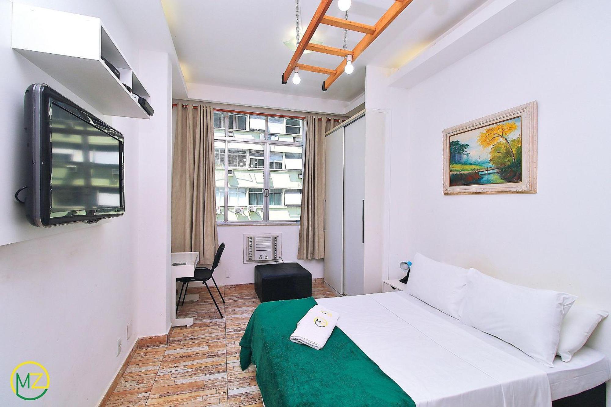 Studio Para 4 Pessoas Com Vista Mar Em Copacabana Rio de Janeiro Bagian luar foto